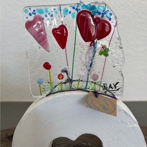 Vibrant Heart Glass Art by
